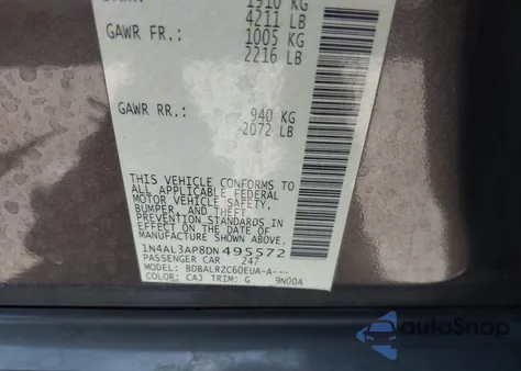 2013 Nissan Altima 2.5 S from USA, damaged, VIN 1N4AL3AP8DN495572